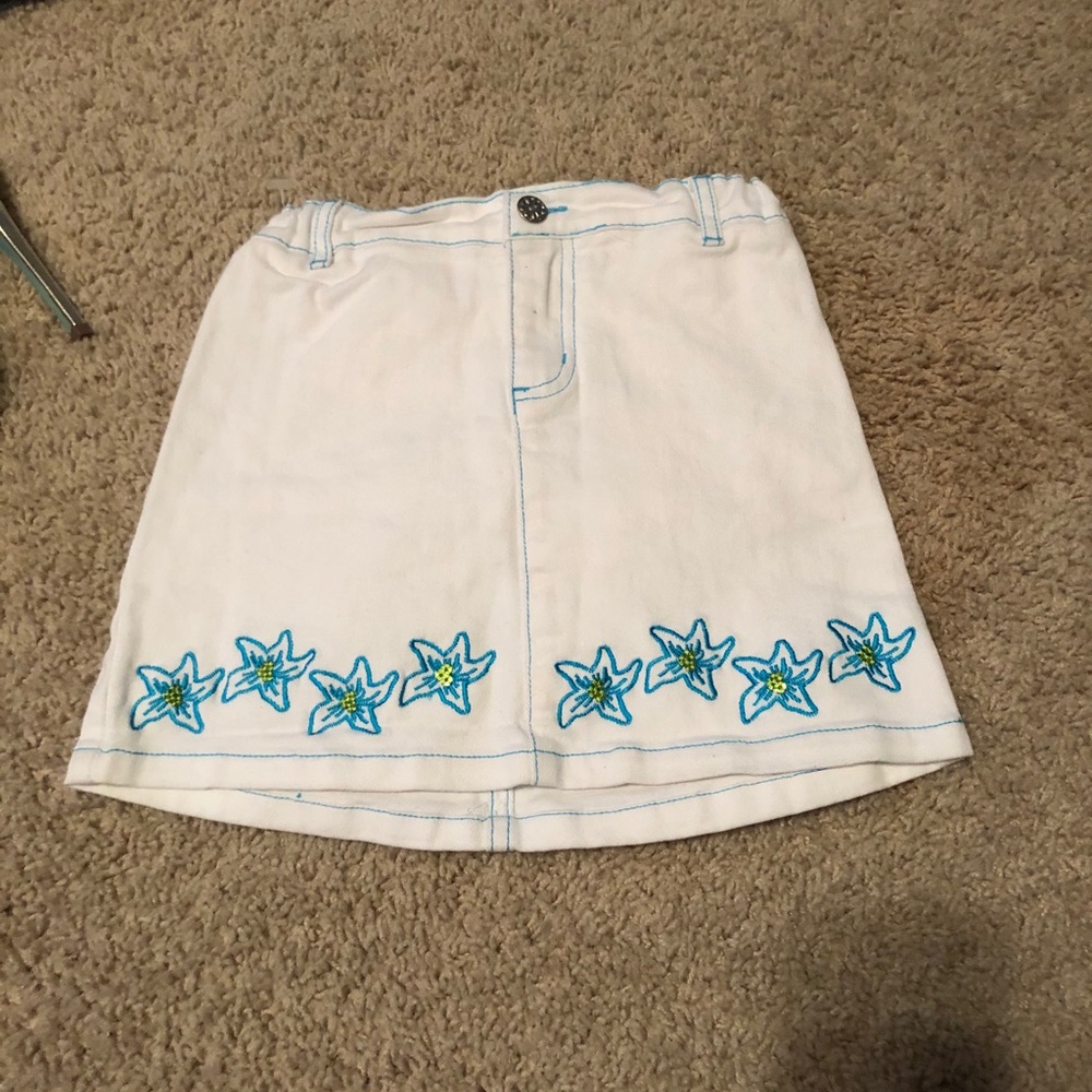 White and blue little mermaid collection detailed denim skirt never worn
